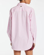 Lacoste x Bandier Stripe Poplin Shirt-pink