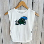 Angry Wave Ruched Tank-white