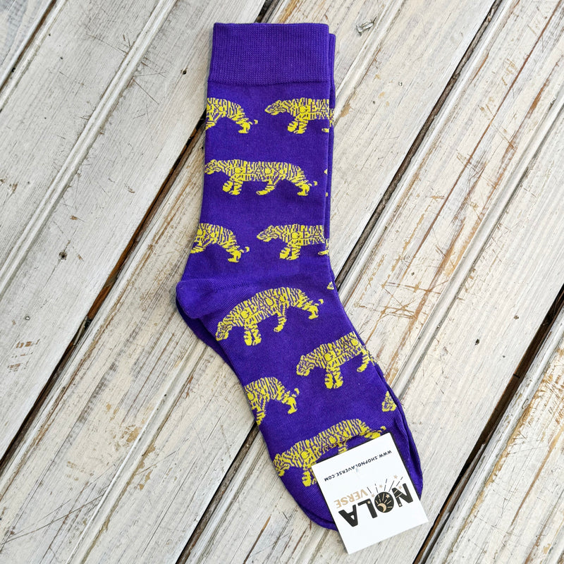 Nolaverse Geaux Tiger Sock-purple