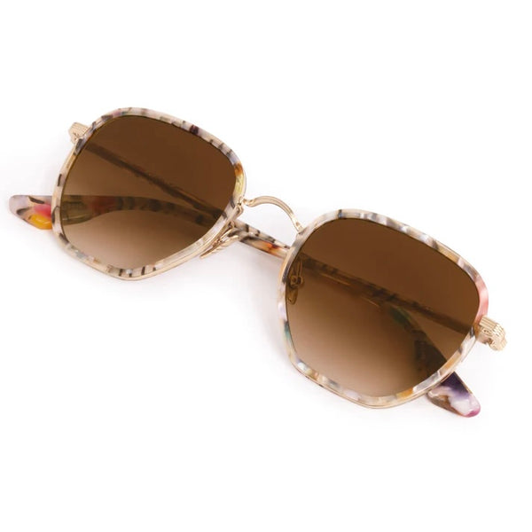 KREWE Pascal Sunglasses, Confetti frame with Brown Gradient Lenses Krewe Pascal 12K Titanium + Confetti – jeantherapy main image 4
