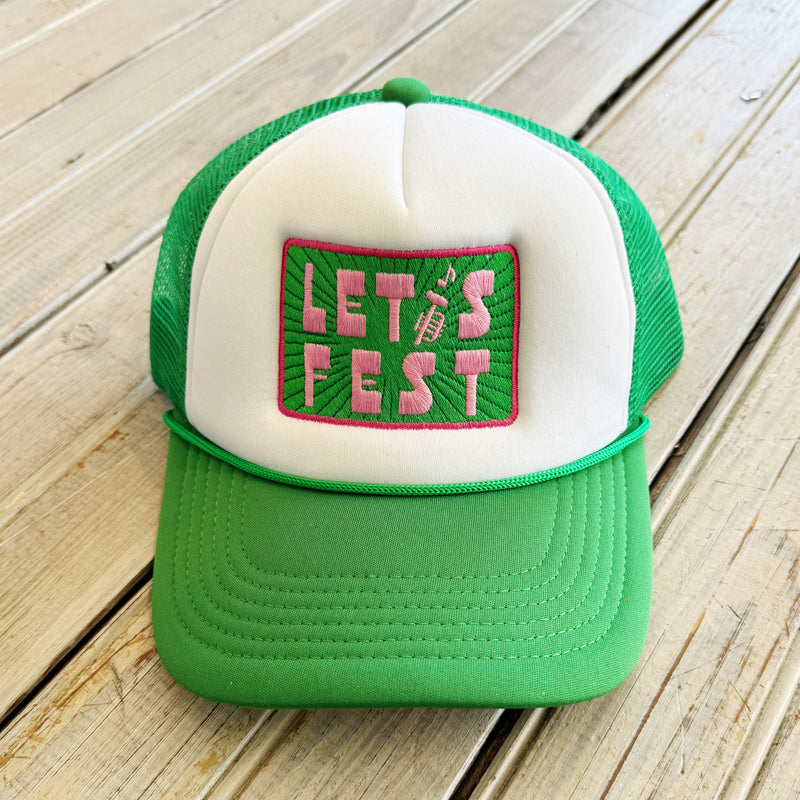 Let's Fest Trucker-white/green