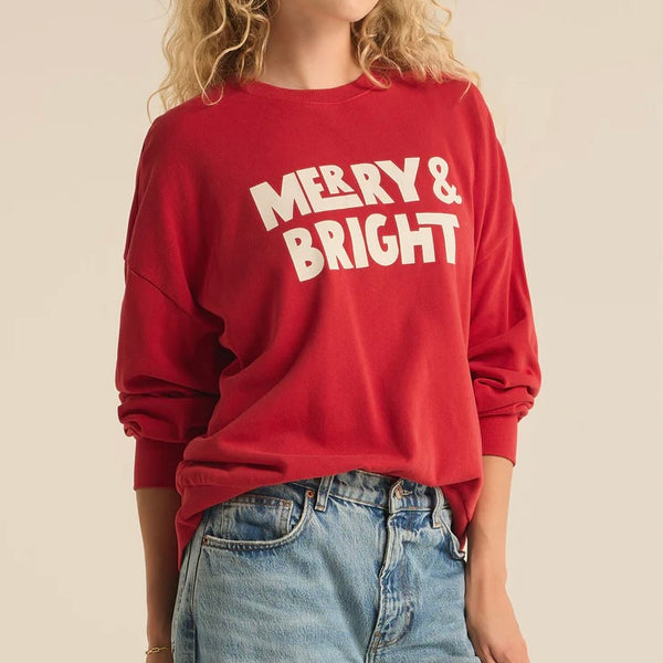 特別価格 Supply Z Bright jeantherapy – Red Haute Sweatshirt- Sunday ベビーパジャマ