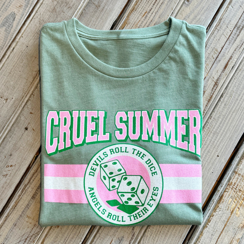 Cruel Summer Women's Crew-sage green