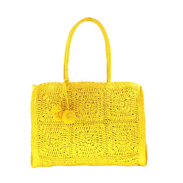 Yellow straw online handbags