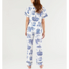 Katie Kime NOLA Pajama Pants Set- White/Navy