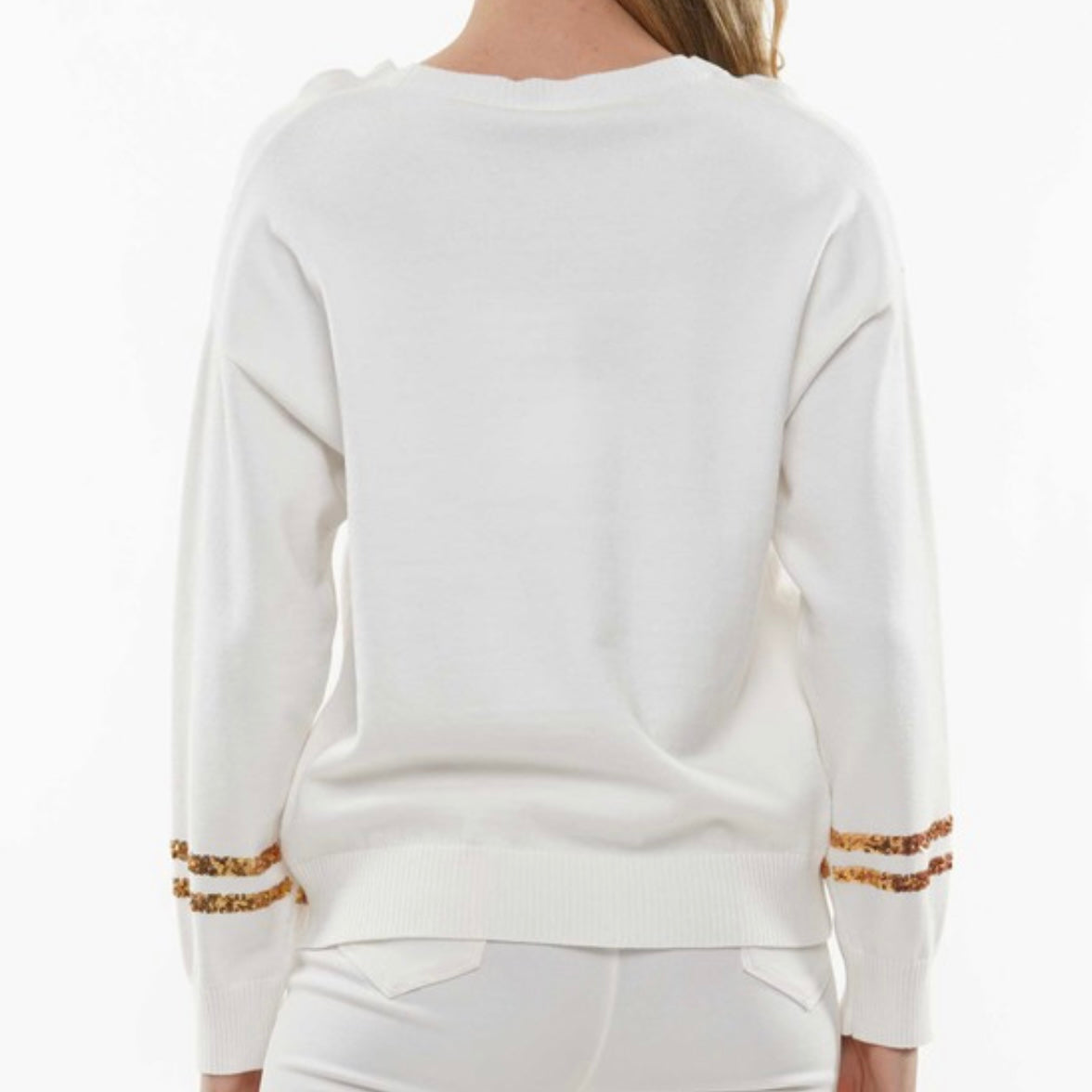 Why Dress All Sequin Saints Top White / XXL