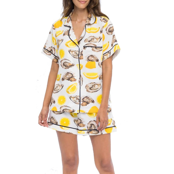 Katie Kime World Oyster Pajama Set-yellow