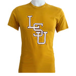 JT x LSU Stacked Logo Tee-antique gold