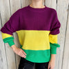Nolaverse Mardi Gras Colorblock Sweater
