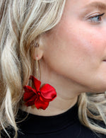 AC Matte Satin Air Bloom Earring-red