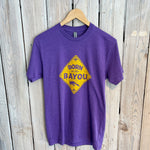 Born On The Bayou Tee-purple/gold