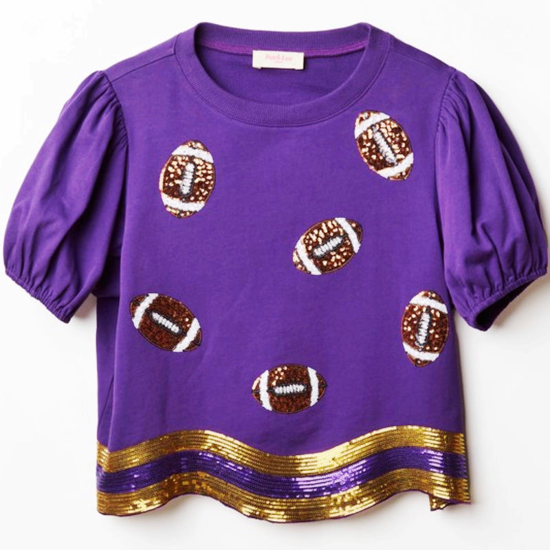 Peach Love Football Top-purple