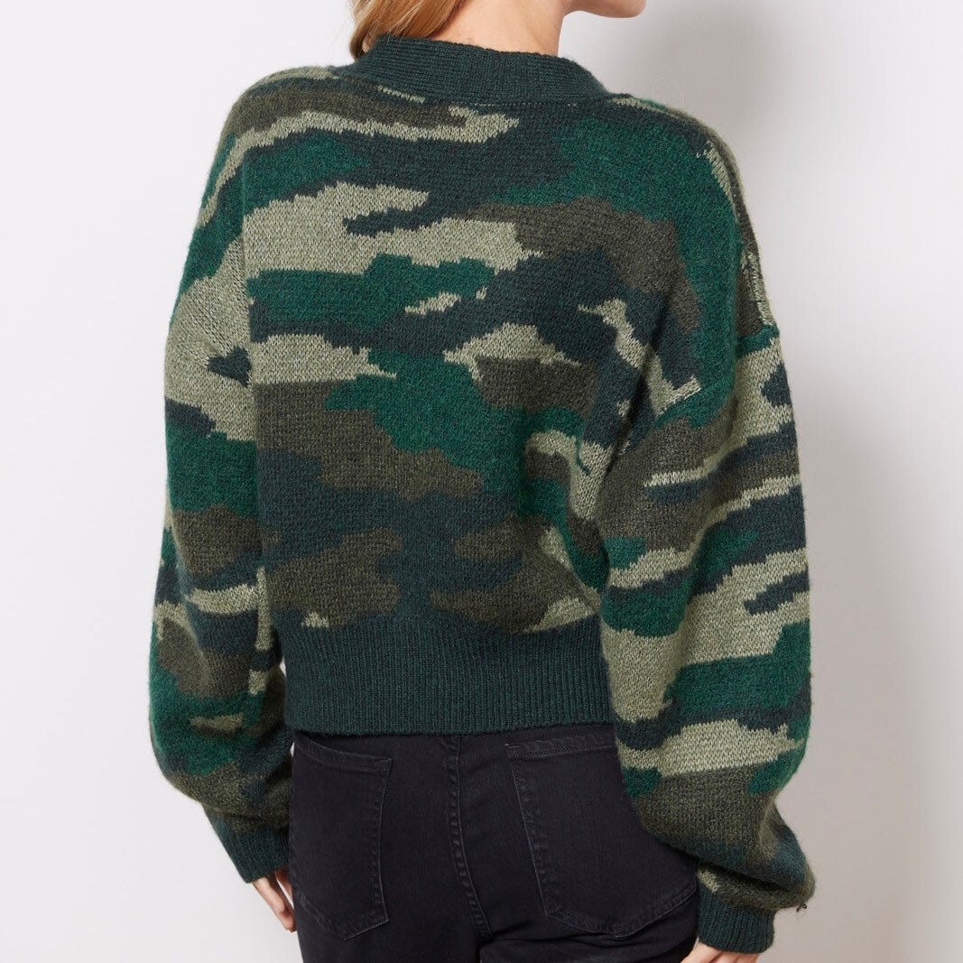 LNA Camo Jacquard Cardigan at Penelope T