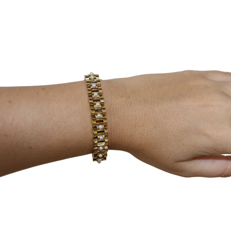 AC Pearl Watchband- gold