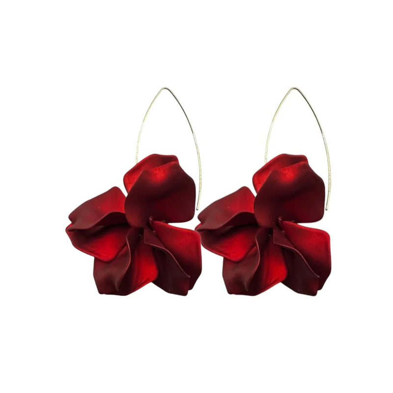 AC Matte Satin Air Bloom Earring-red