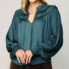 Current Air Split Neck L/S Top-forest green