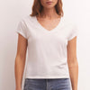 Z Supply Modern V Neck Tee- white