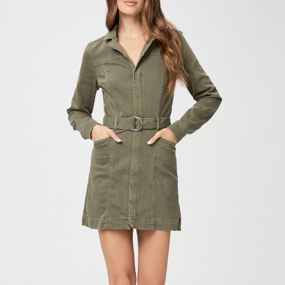 PAIGE Women's Anessa Longsleeve Dress - Vintage Green Forest | Size 6 PAIGE Women's Anessa Longsleeve Dress - Vintage Green Forest | Size 6