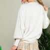 Vine & Love Sequin Bow Sweater-white