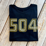 504 Women's Burnout Crew-black/gold