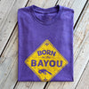 Born On The Bayou Tee-purple/gold