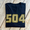 504 Unisex Long Sleeve Shirt-black/gold