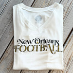 NO Football "O" FDL Specialty VNeck-white