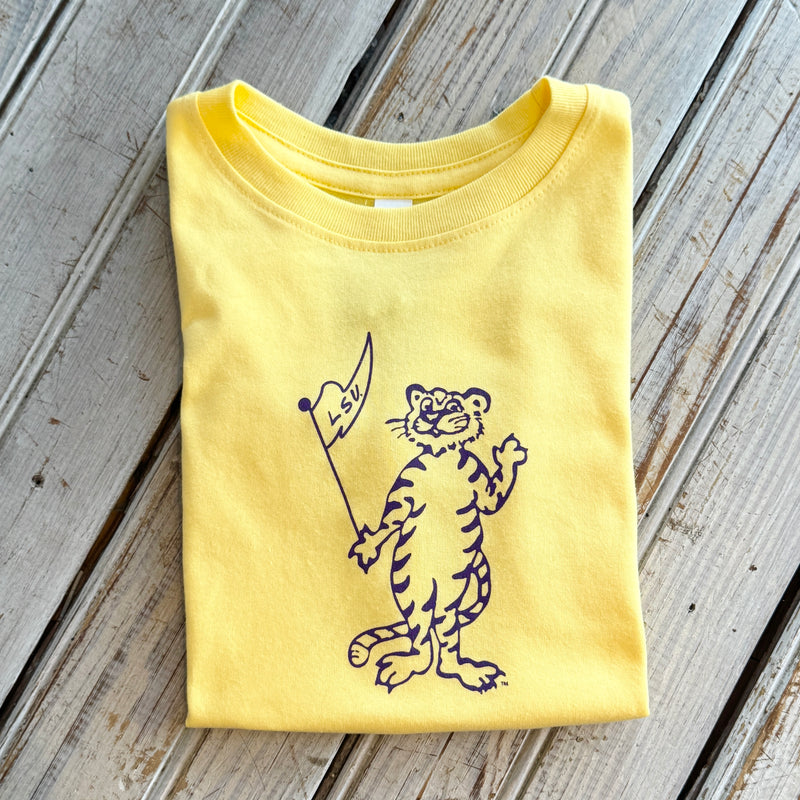 JT x LSU Tiger Flag Wave Kids Tee-butter