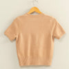 Short Sleeve Sweater- dk taupe