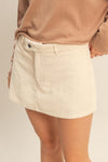 Corduroy Mini Skort- alpaca