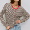 All Row Montana Cardi- brown/white