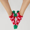 Shiraleah Pax Checker Socks- red/pink