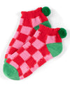 Shiraleah Pax Checker Socks- red/pink