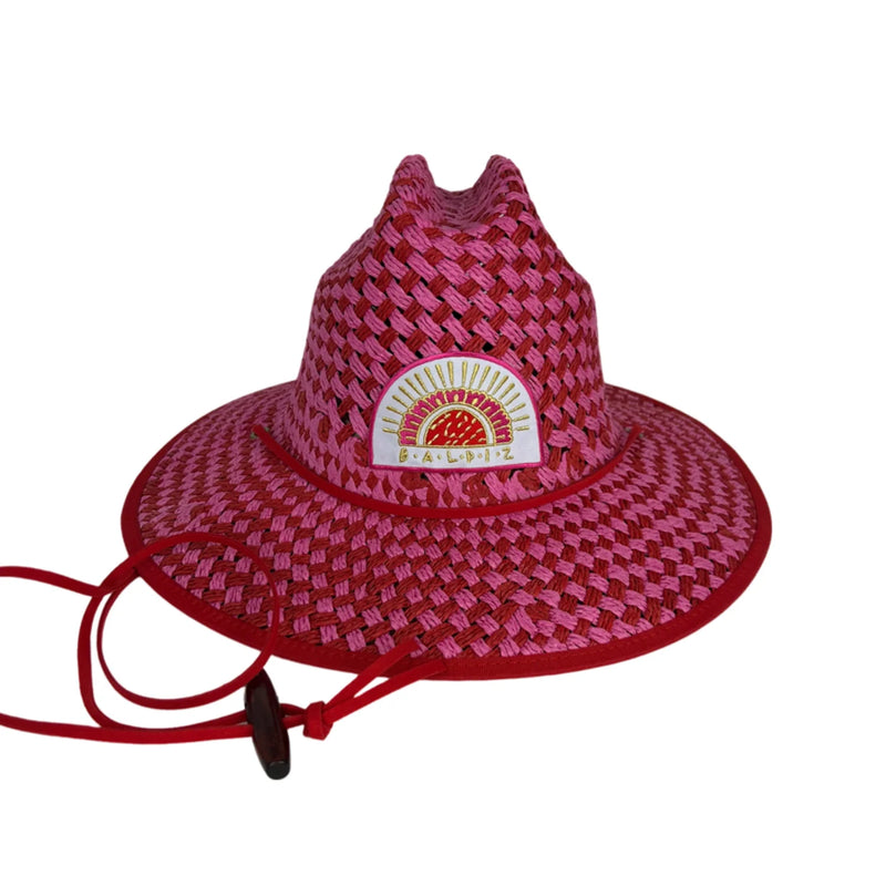 Baldiz Lifeguard Hat- pink/red