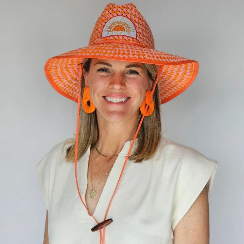 Baldiz Lifeguard Hat- orange/pink