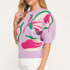 Strut & Bolt Floral Sweater- lilac