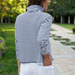 F&E Patrick Popover Henley-white & navy stripe