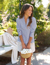 F&E Patrick Popover Henley-white & navy stripe