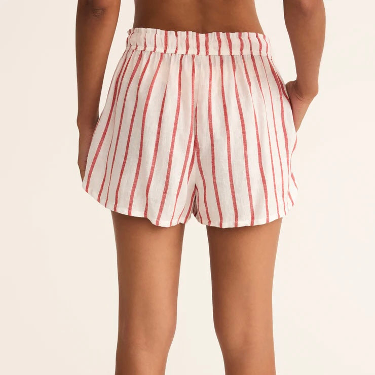 Z Supply Perfect Linen Short-cabana red