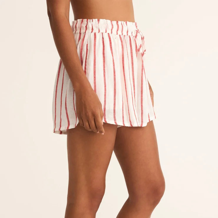 Z Supply Perfect Linen Short-cabana red