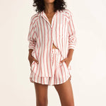Z Supply The Perfect Linen Top-cabana red