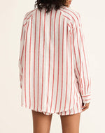 Z Supply The Perfect Linen Top-cabana red