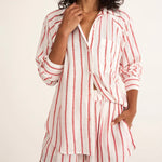 Z Supply The Perfect Linen Top-cabana red