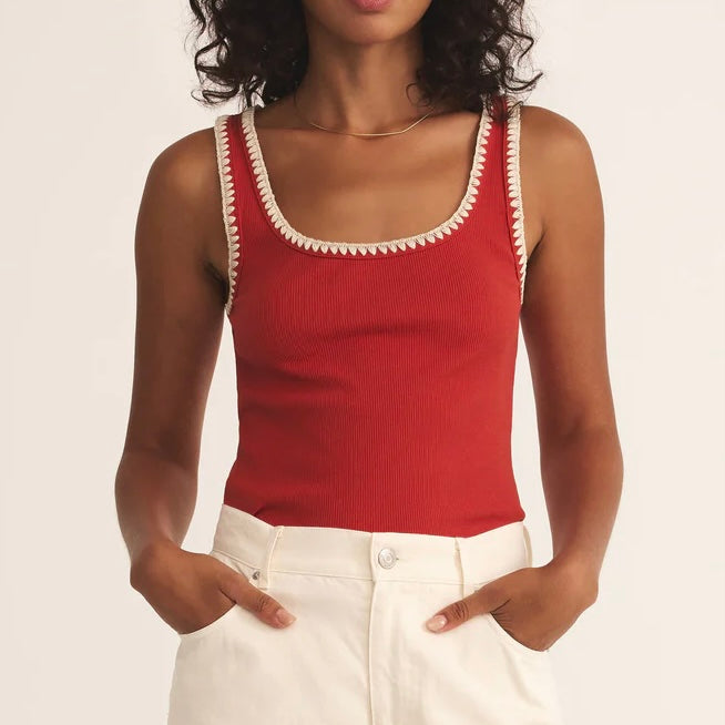 Z Supply Jaidynn Rib Tank-cabana red
