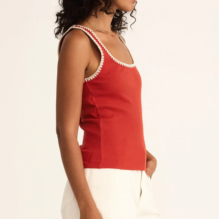 Z Supply Jaidynn Rib Tank-cabana red