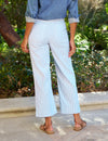 F&E Wexford Linen Trouser- blue/white stripe