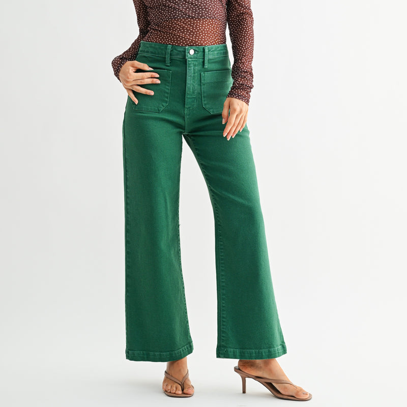 JBD Patch Pocket Wide Leg- green
