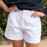 F&E Waterford Walking Short- white performance linen