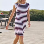 F&E Mini Cory Dress- red navy and white