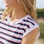 F&E Mini Cory Dress- red navy and white